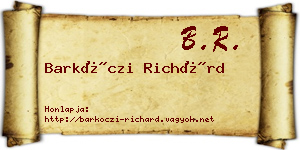 Barkóczi Richárd névjegykártya